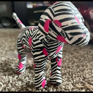 Victorias Secret PINK Zebra Print Stuffed Dog Limited Edition